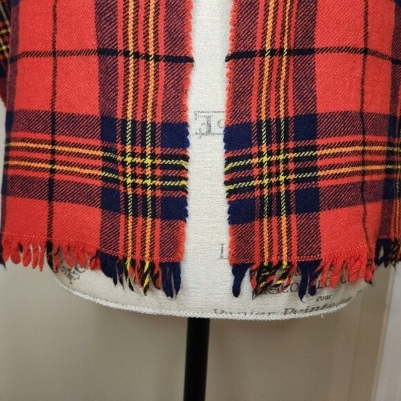 Vintage plaid tartan wool scarf - Picture 4 of 4